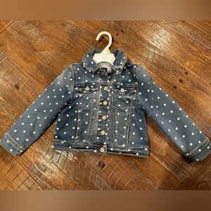 Baby Gap polka dot blue denim jacket size 4